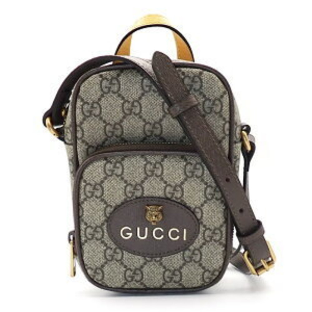 Gucci Neo Shoulder Bag Brown GG Supreme Canvas Leather - Picture 1 of 9